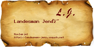 Landesman Jenő névjegykártya