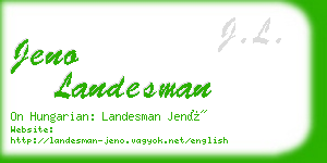 jeno landesman business card